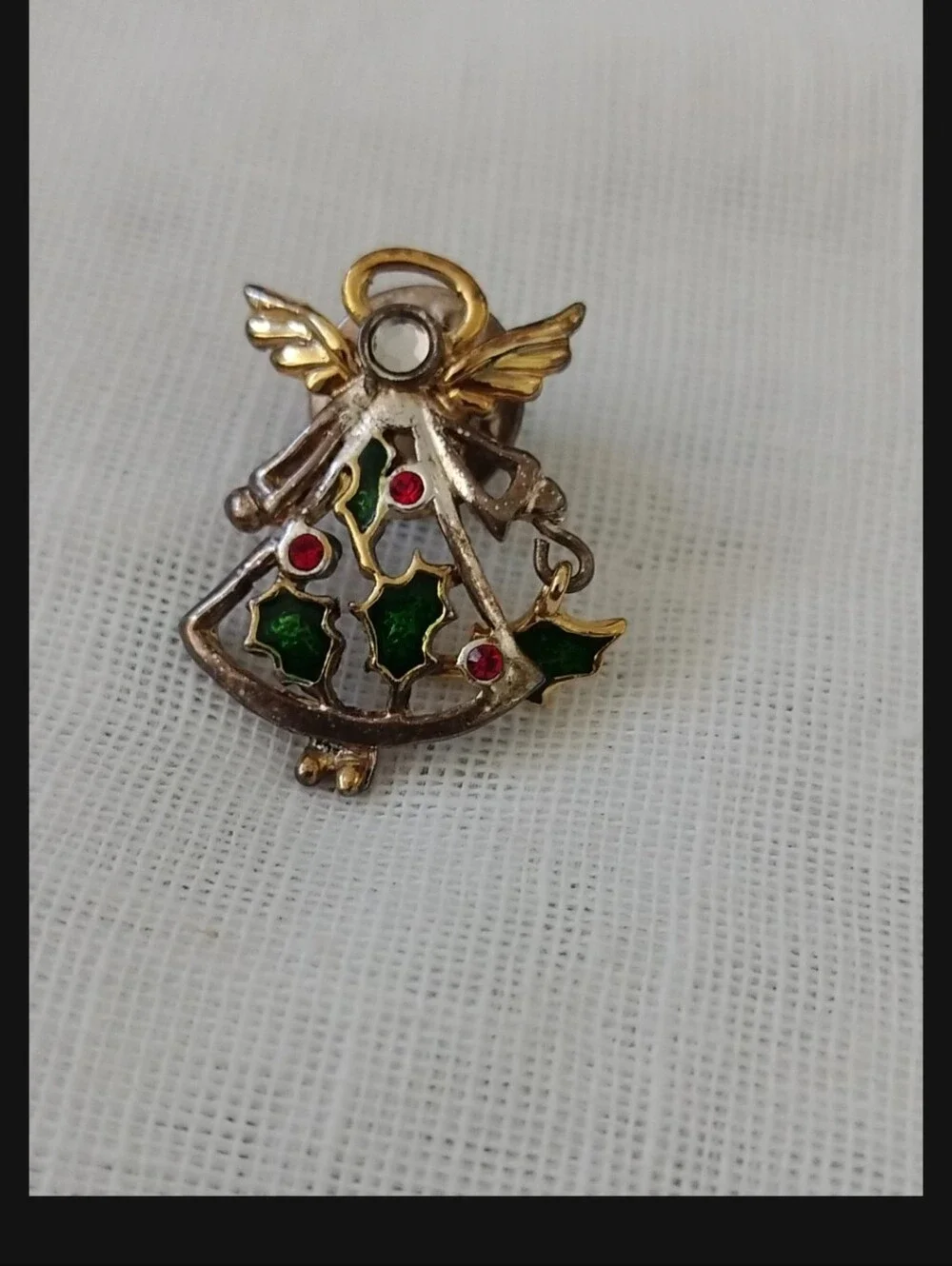 Vintage Christmas Brooch Set: Angel & Candy Cane Pin Collection